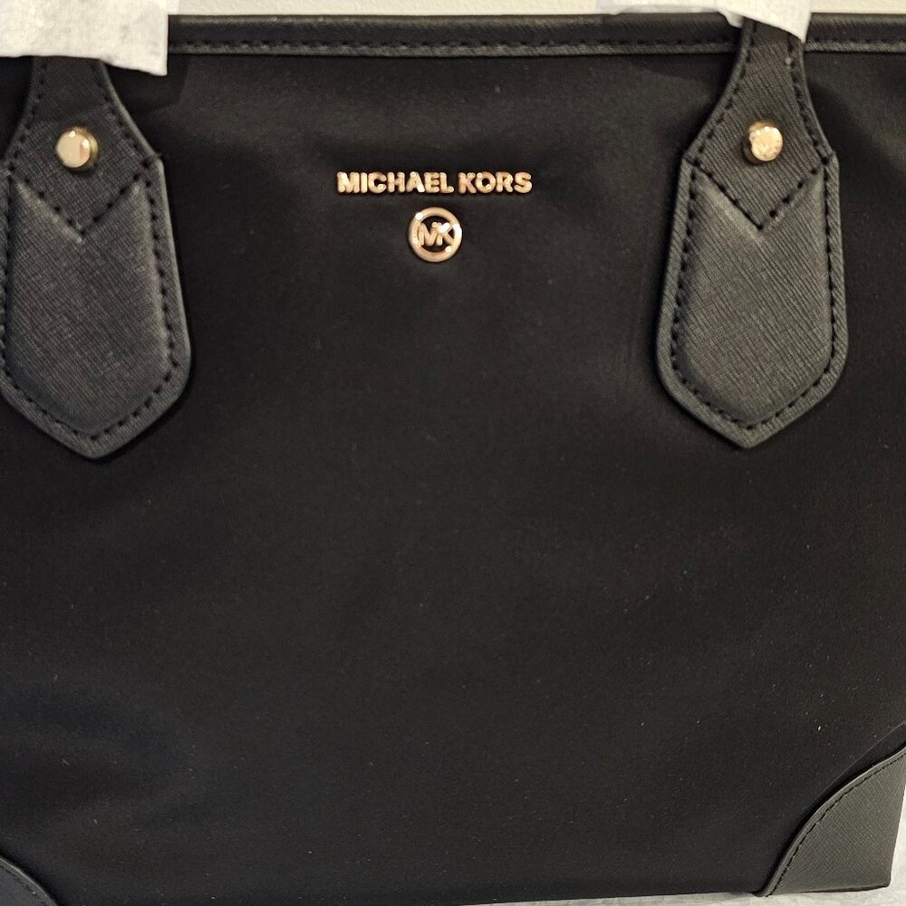 Ladies Eva Top-zip Gabardine Tote Bag In Black